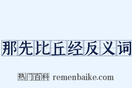 那先比丘经反义词是什么意思的图片